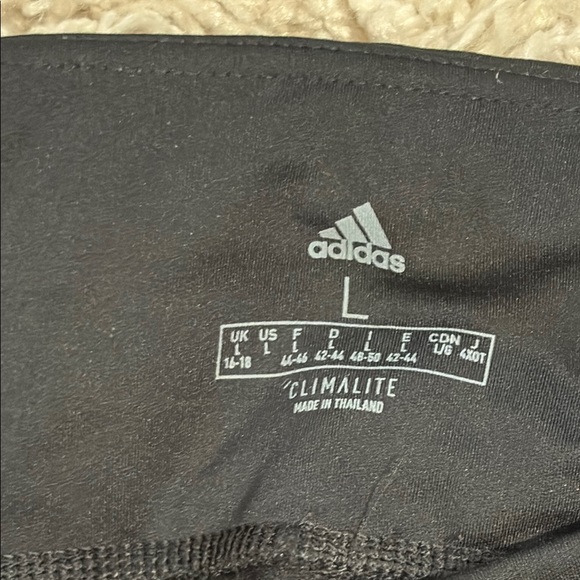 Adidas Black Climawarm Performance Leggings / Tights with rose / floral pattern - Picture 8 of 8